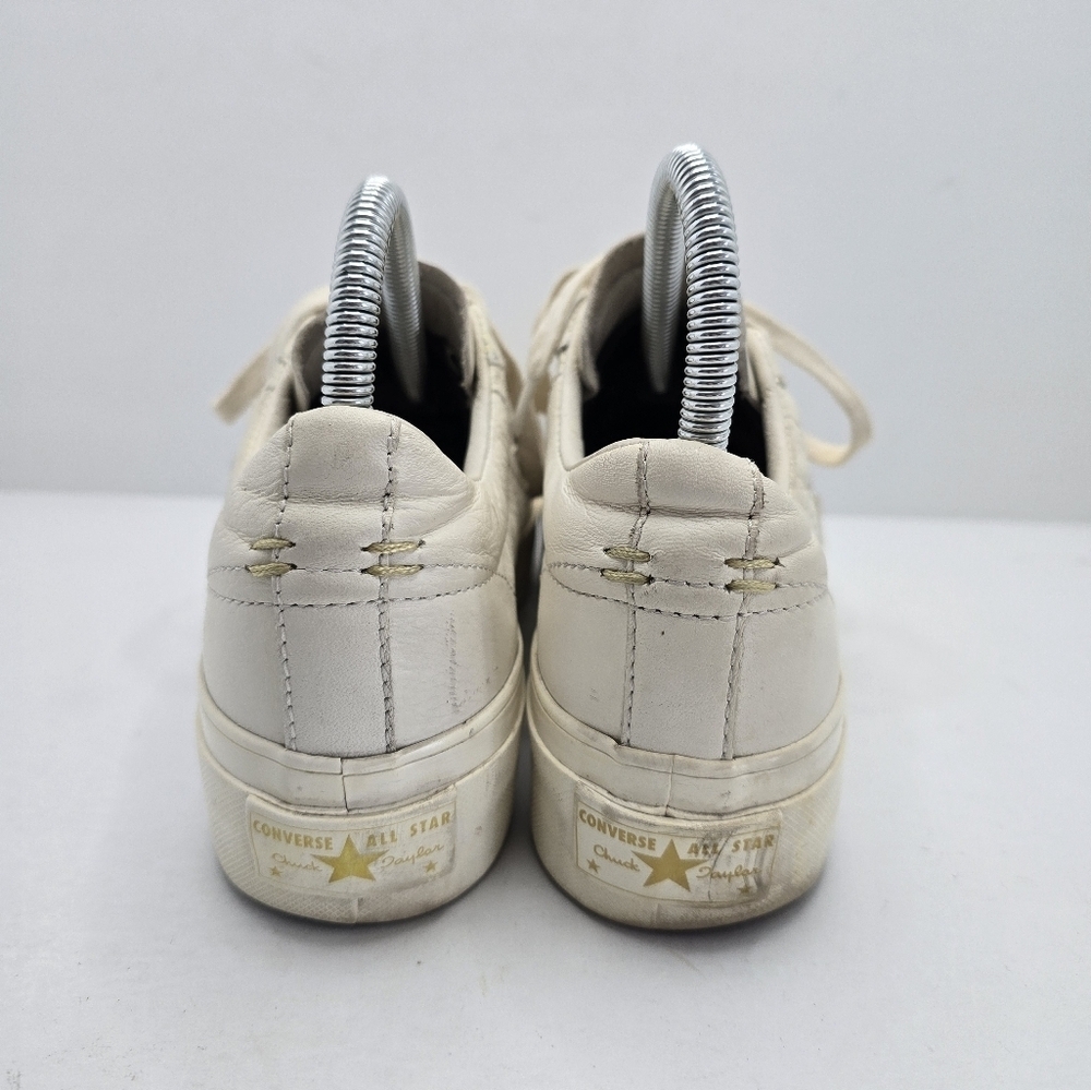 Converse | One Star cream monochrome leather platform sneakers | WMS 7.5 - Picture 9 of 13